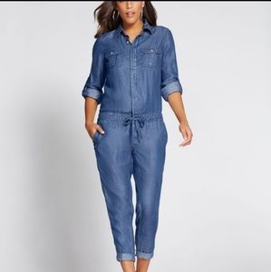 Gabrielle Union NY and Co denim jumpsuit